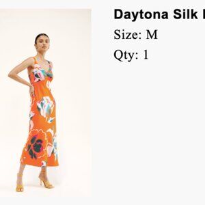 Worn Once - Reformation Daytona Silk Dress - Size M